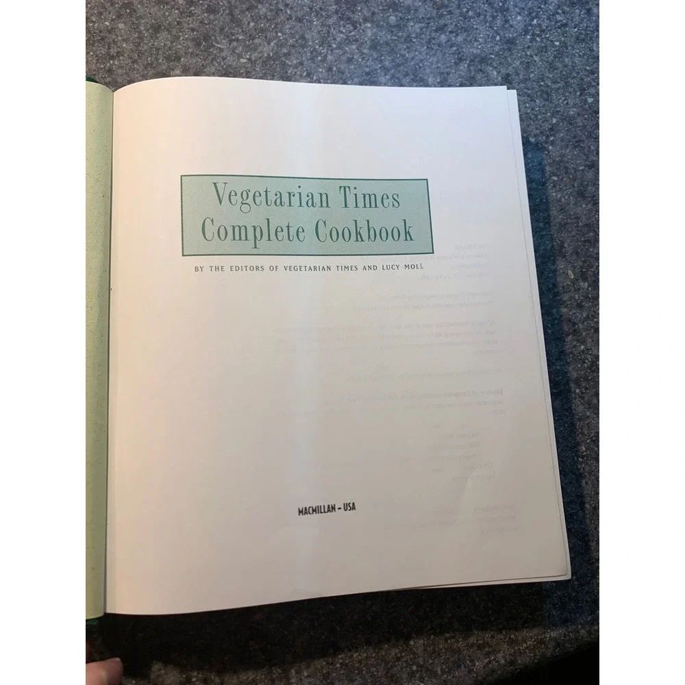 Macmillan Vegetarian Times Complete Cookbook Hardcover 1995 Vintage Recipes